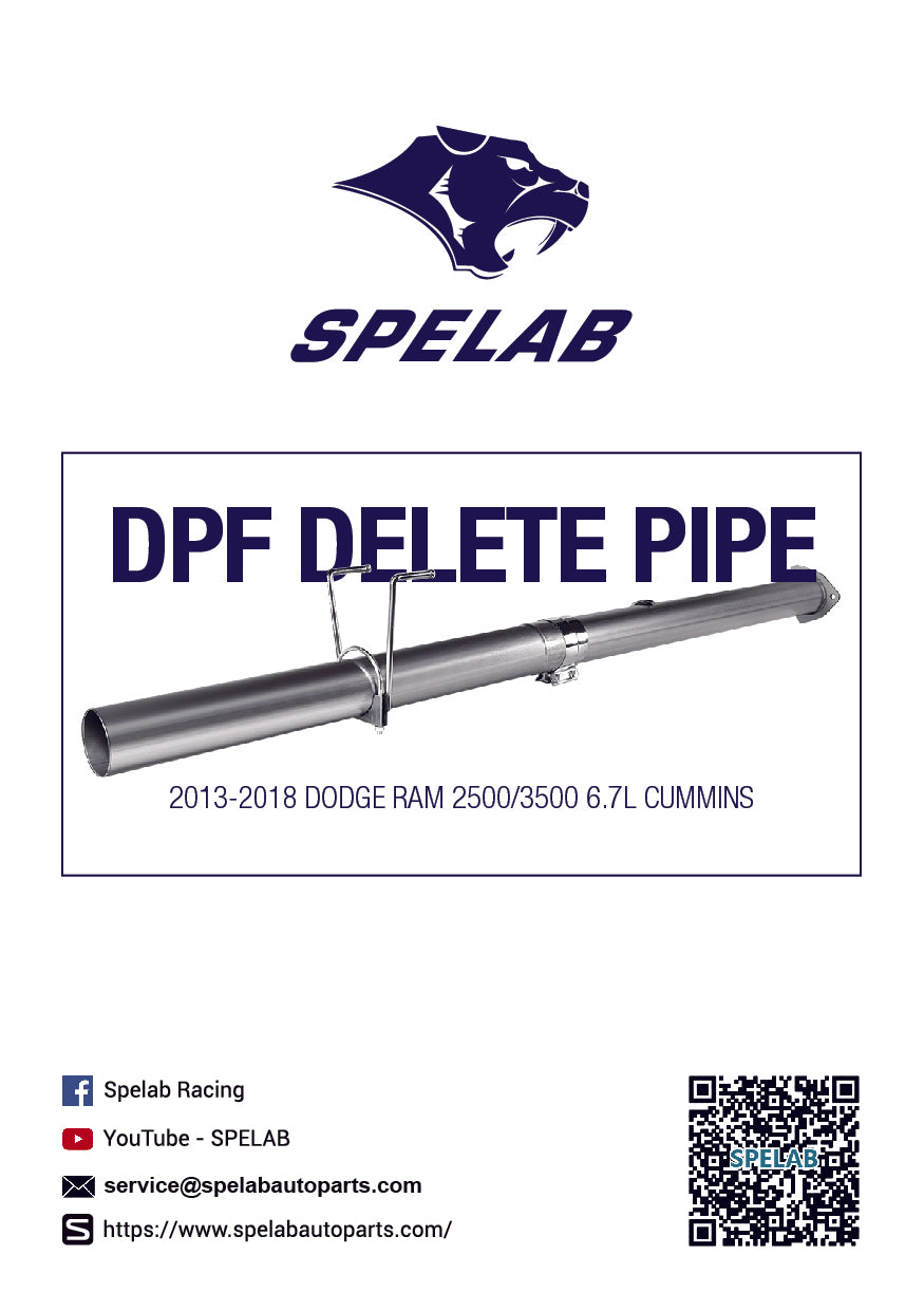 4''/5'' 2013-2018 Dodge Ram 6.7 Cummins DPF & Cat Delete Pipe Exhaust | SPELAB