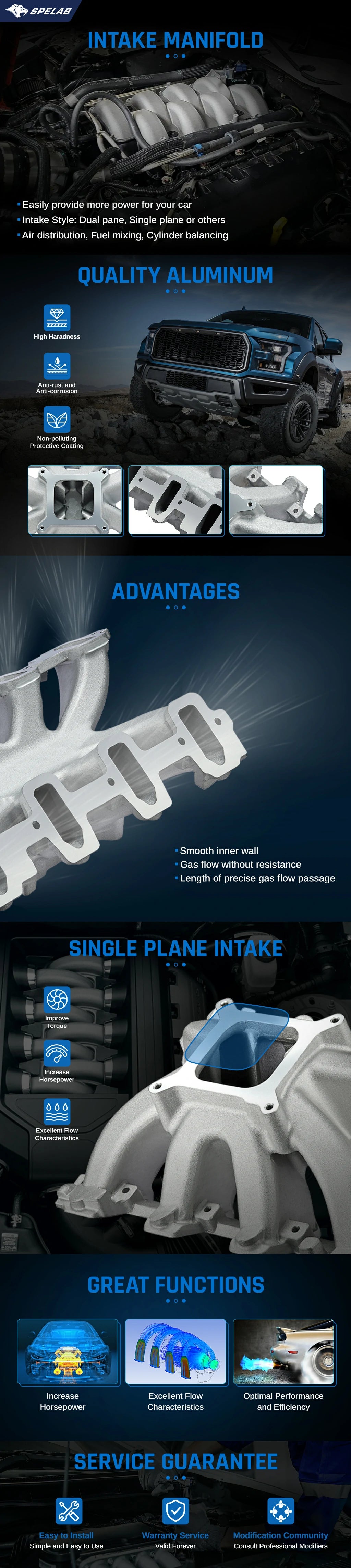 Intake Manifold For Single Plane - GM LS3/L92| SPELAB-23