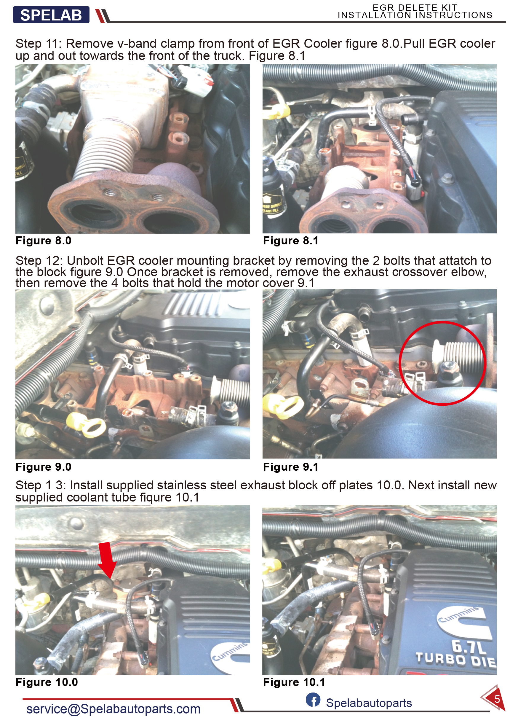 SPELAB 2007-2009 Dodge Ram 6.7L Cummins EGR Cooler Delete Kit Installtion Instruction