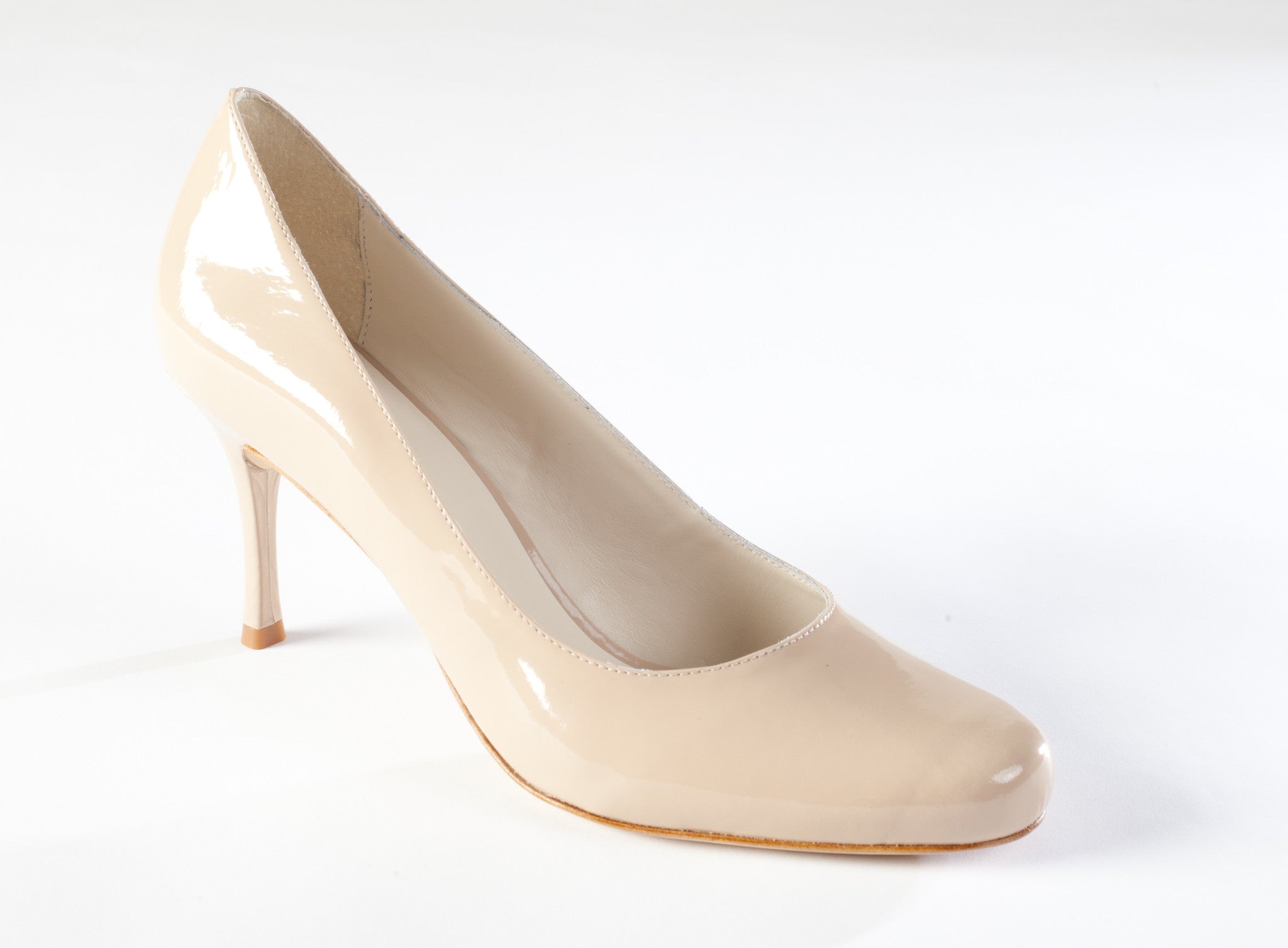 Large Size Nude Patent Leather inch heel Pump – Zofie