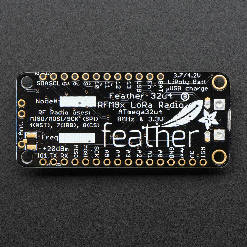 Adafruit Feather 32u4 Rfm95 Lora Radio 868 Or 915 Mhz Radiofruit 2342