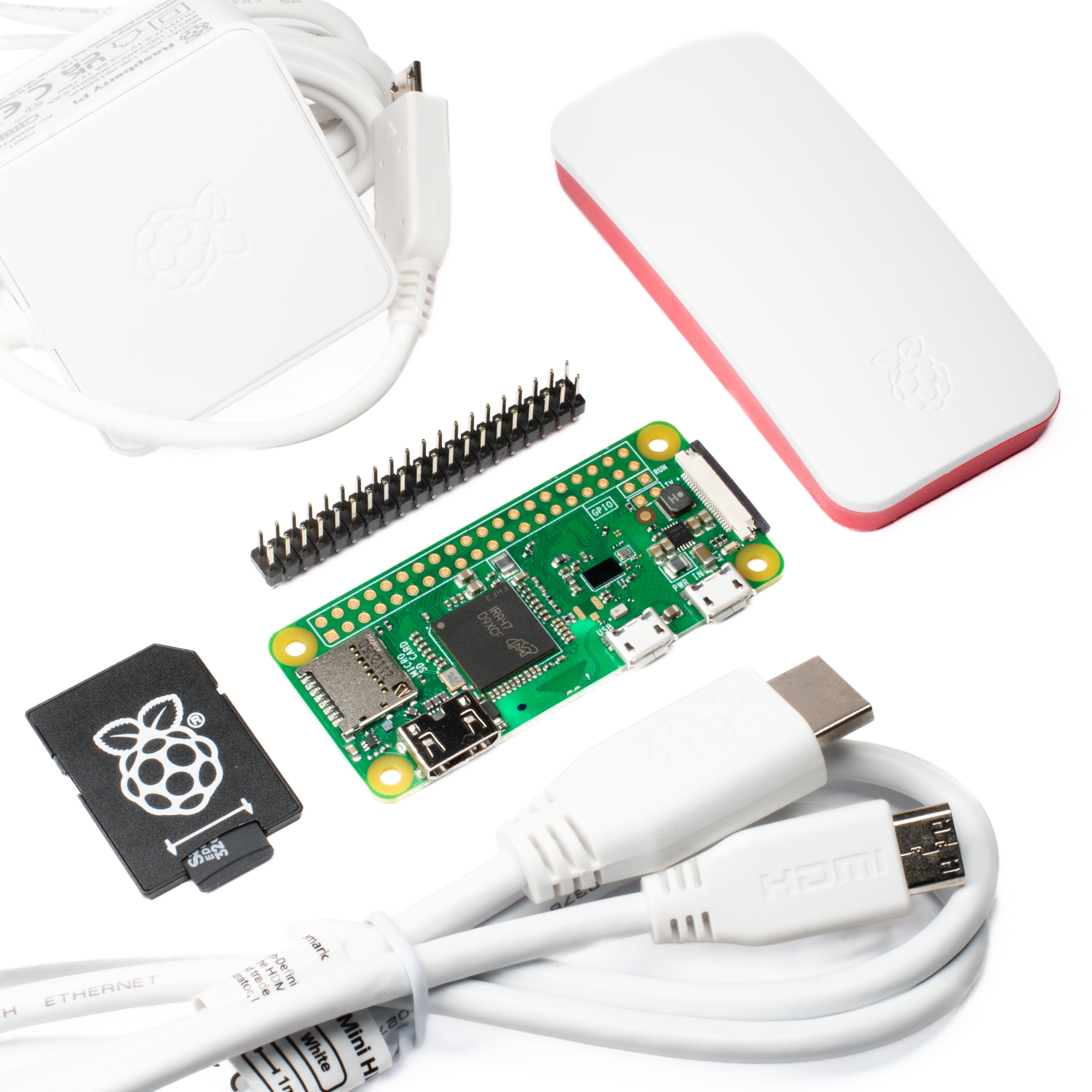 Essential Kit for Raspberry Pi Zero 2 W, 128GB Ultra Preloaded Card, Protective Case, Power Supply, On/Off Switch Cable, 20Pin GPIO Header, Heatsink