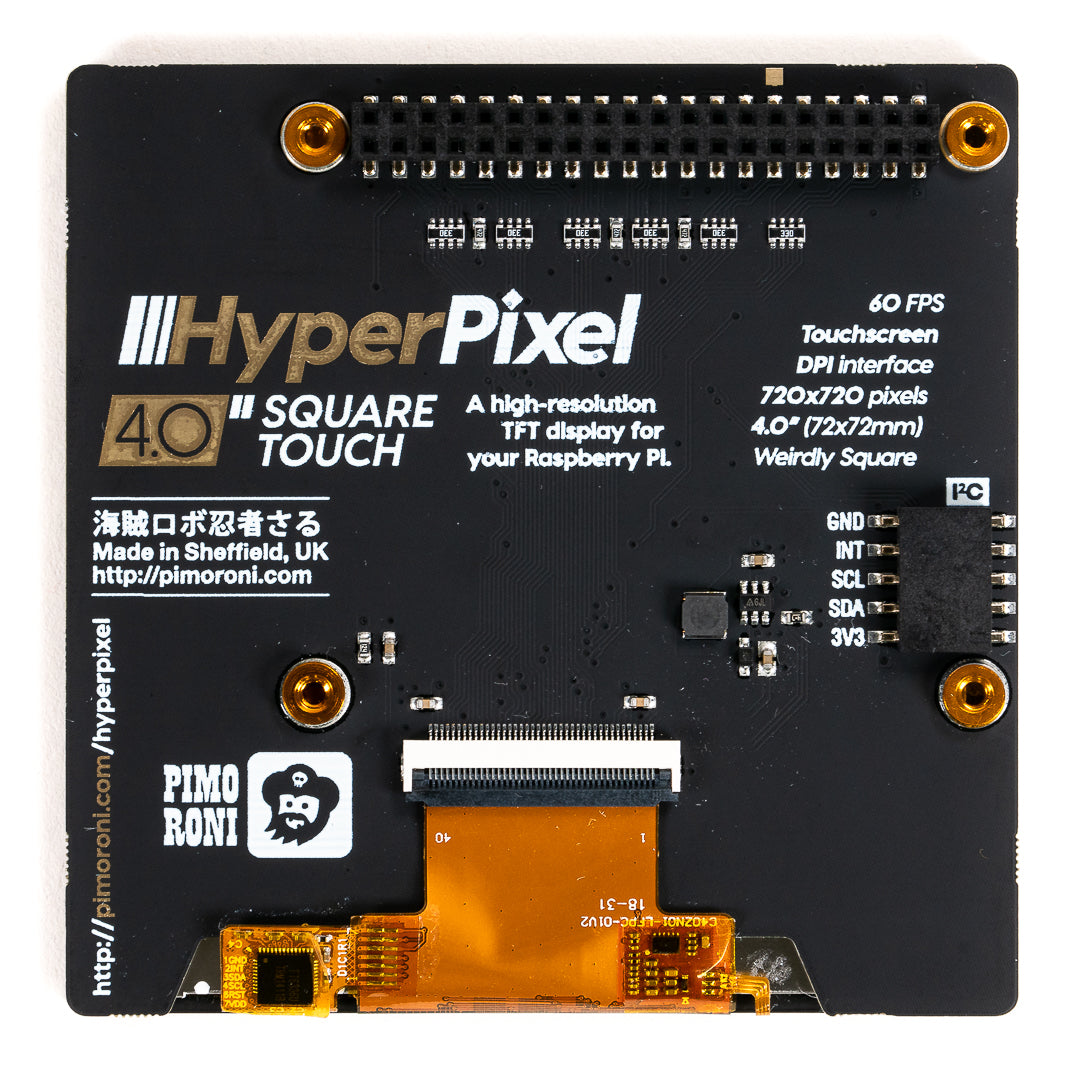 Hyperpixel 40 Square Hi Res Display For Raspberry Pi Pimoroni 0587