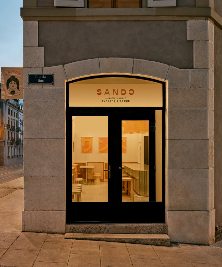 SANDO BURGER BAR, GENEVE | BELYSNING OG KRAGE AF DYKE & DEAN