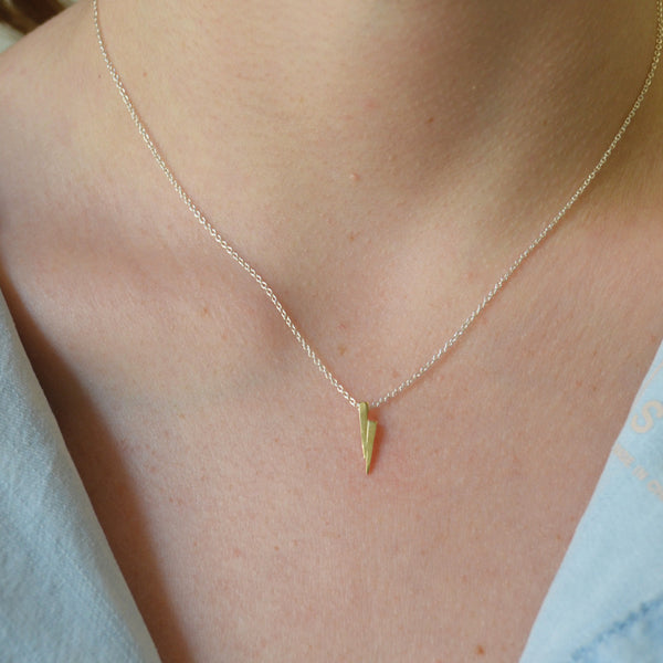 Gold on silver razor necklace – t.kahres jewelry