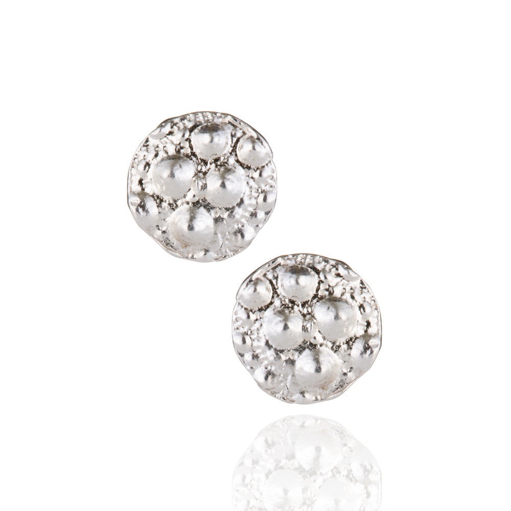 Sterling silver circle urchin studs – t.kahres jewelry