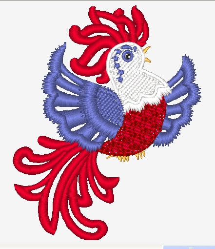 Mylar American Roosters [4x4] 11124 Machine Embroidery Designs