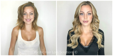 hair extensions volume before after