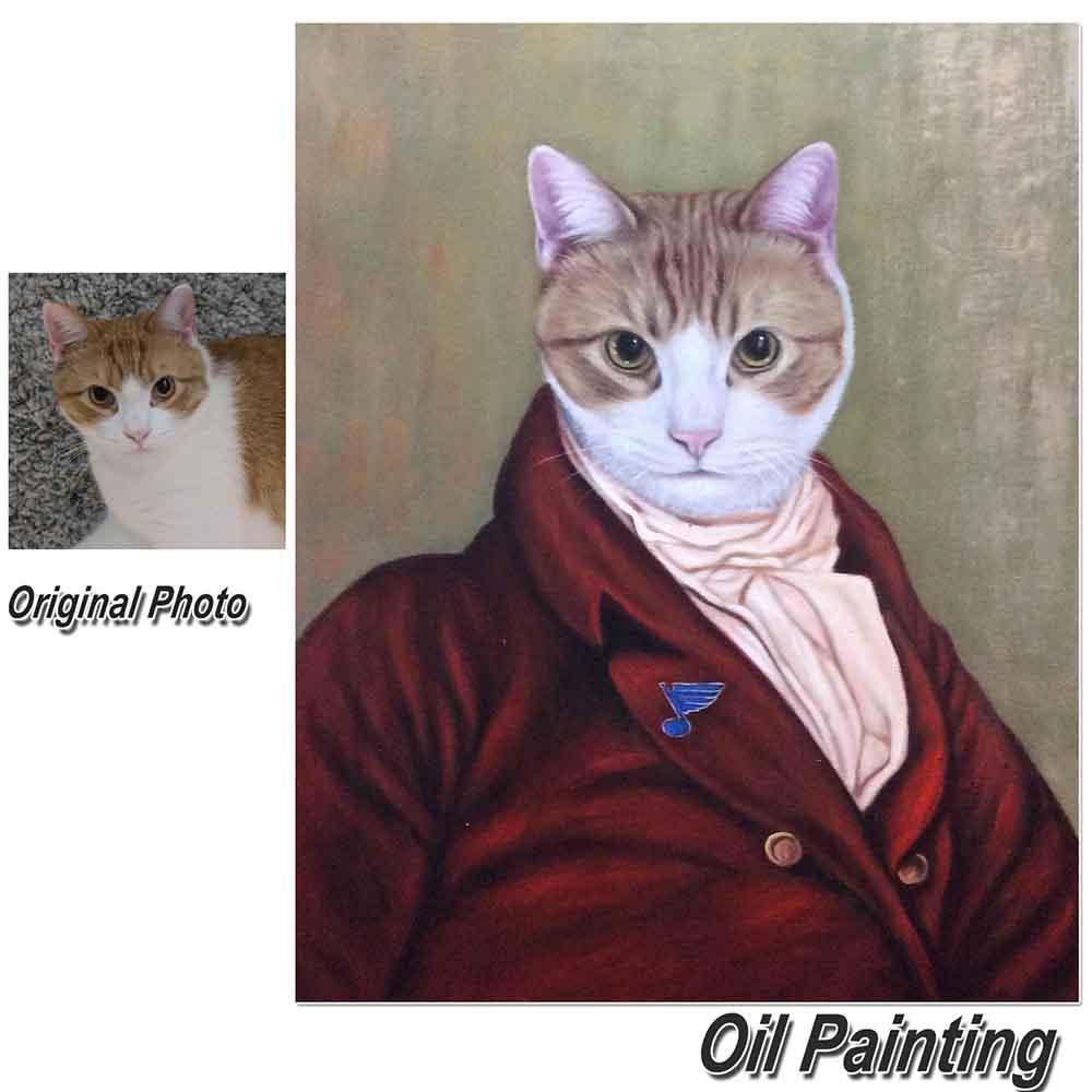 Pet Portraits Custom Oil Painting On Canvas Cat Portraits Dog Portraits Animal Portraits Oil Painting Portrait Renaissance Pet Portraits Art Toyourlife