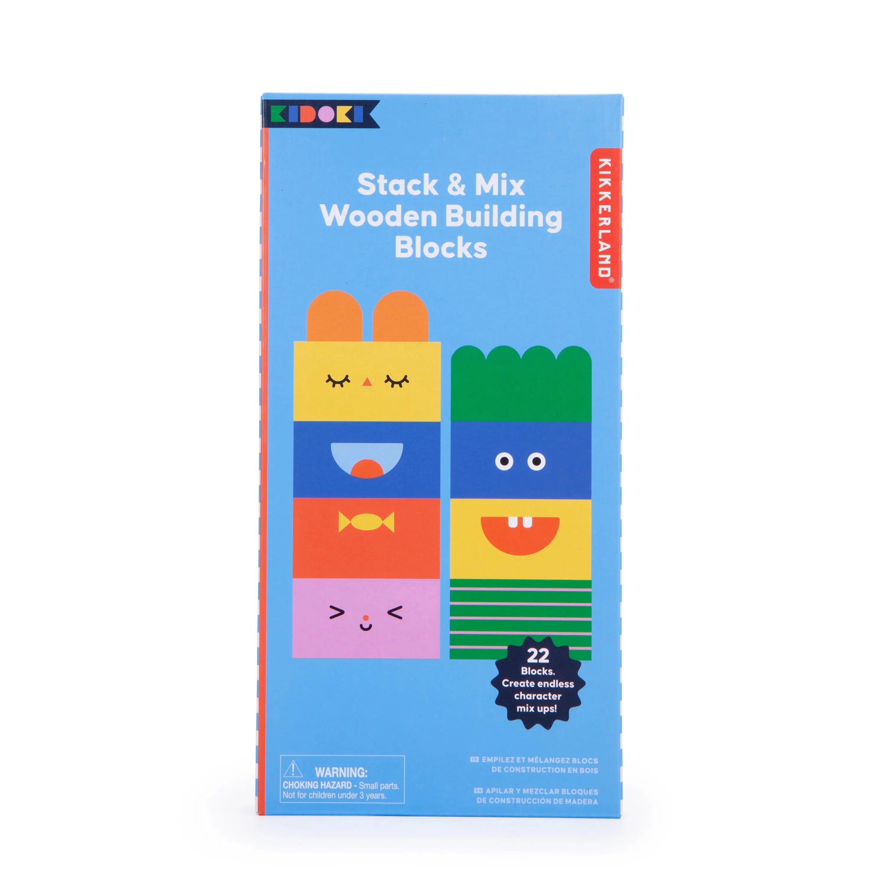 Kikkerland - Stack and Mix Wooden Building Blocks