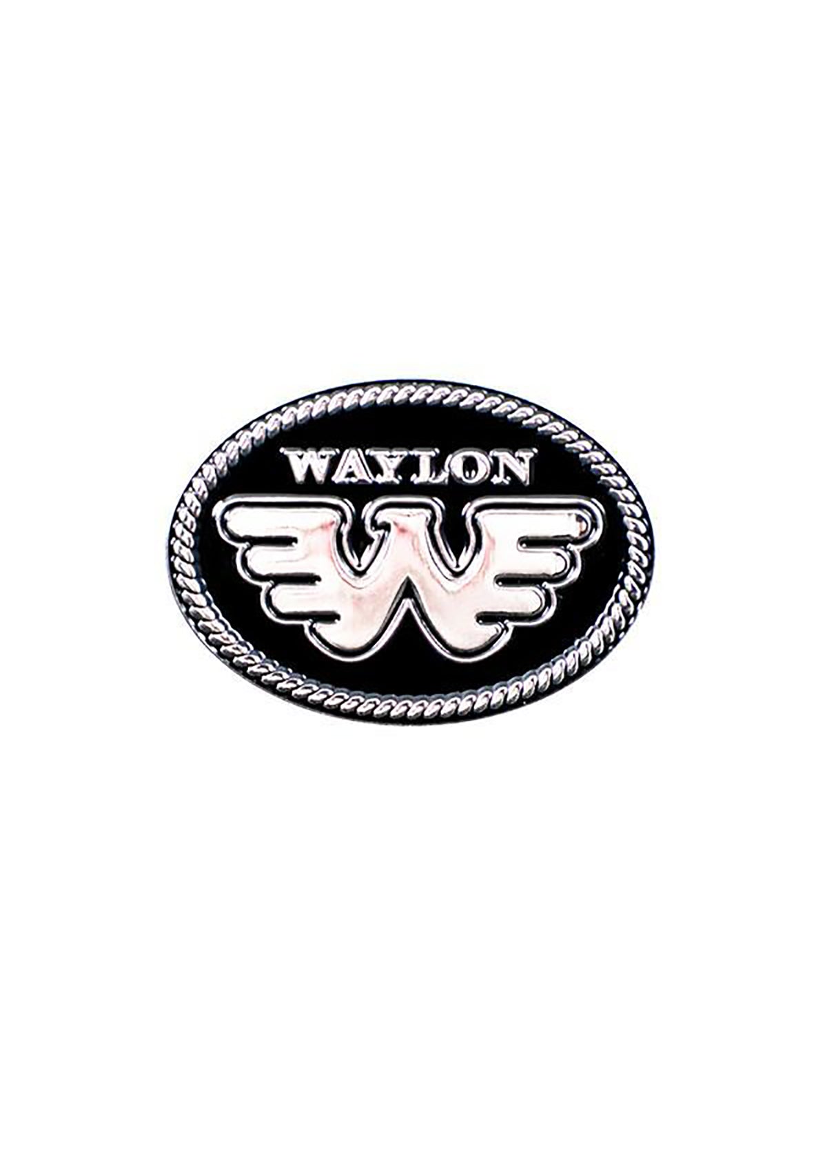 Flying W Waylon Jennings Pin - Black — Midnight Rider