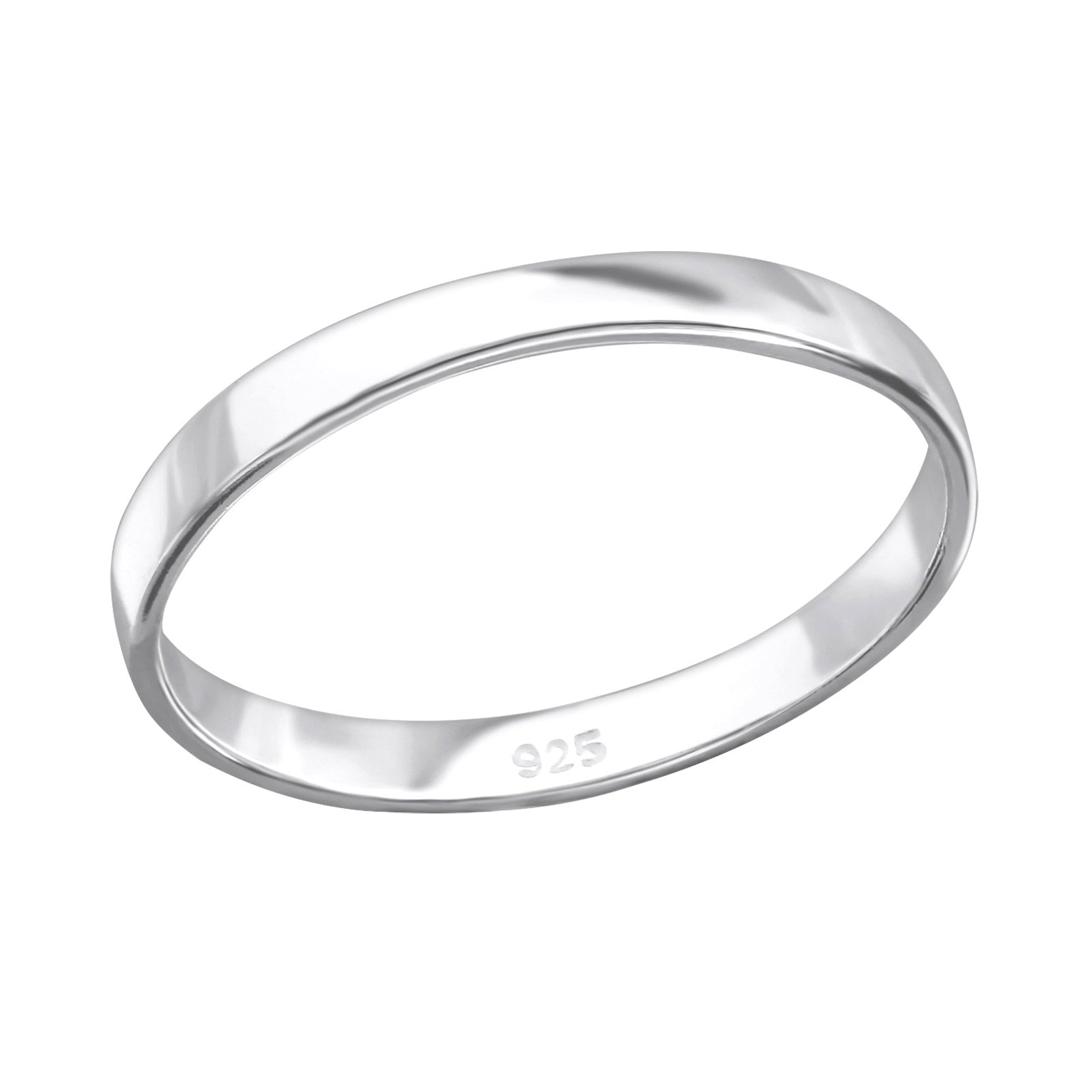 ladies plain silver ring