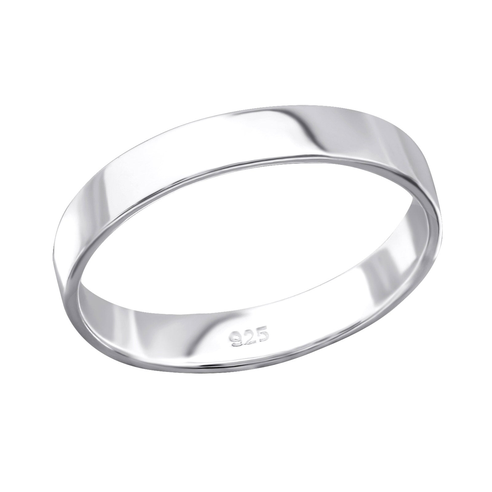 ladies plain silver ring