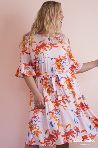 plus-size fit & flare dress for apple body shape