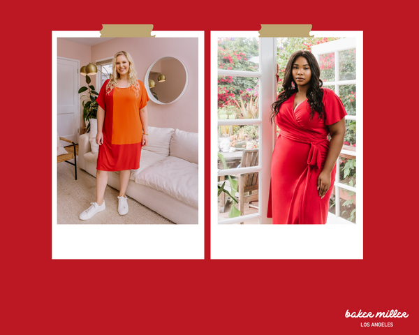 baker miller red plus-size dresses