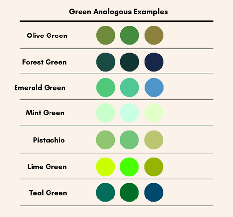 green analogous colors 