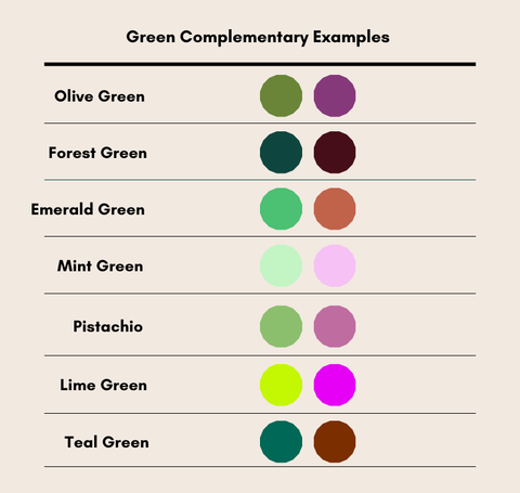 green pink complementary colors