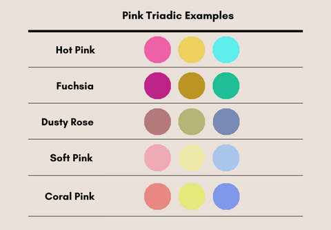 pink triadic colors