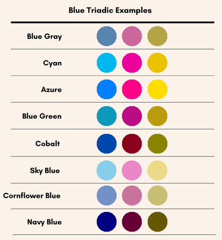 blue triadic colors