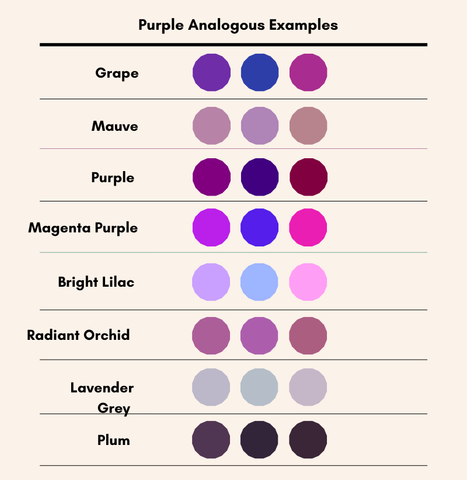 purple analogous colors