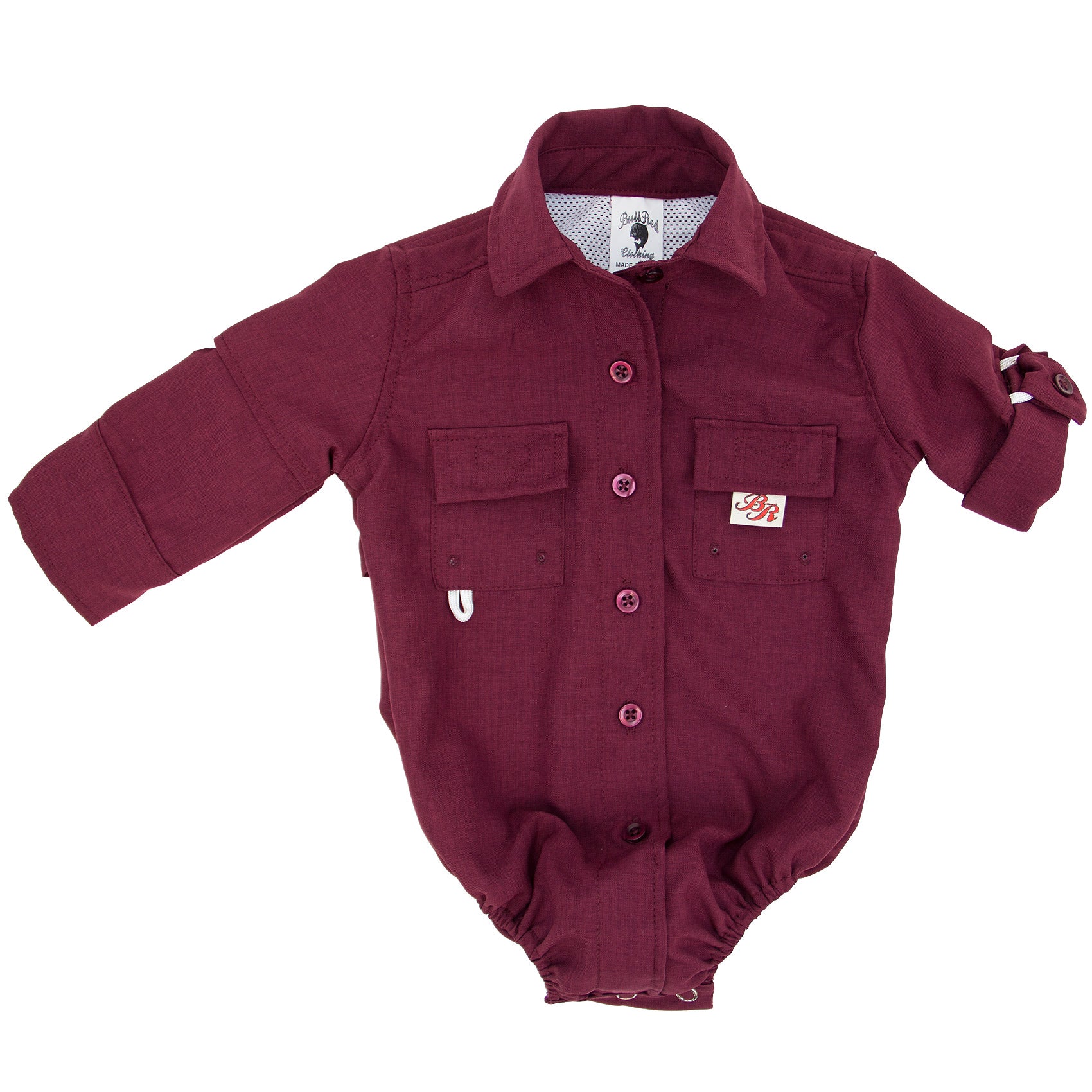 burgundy baby shirt