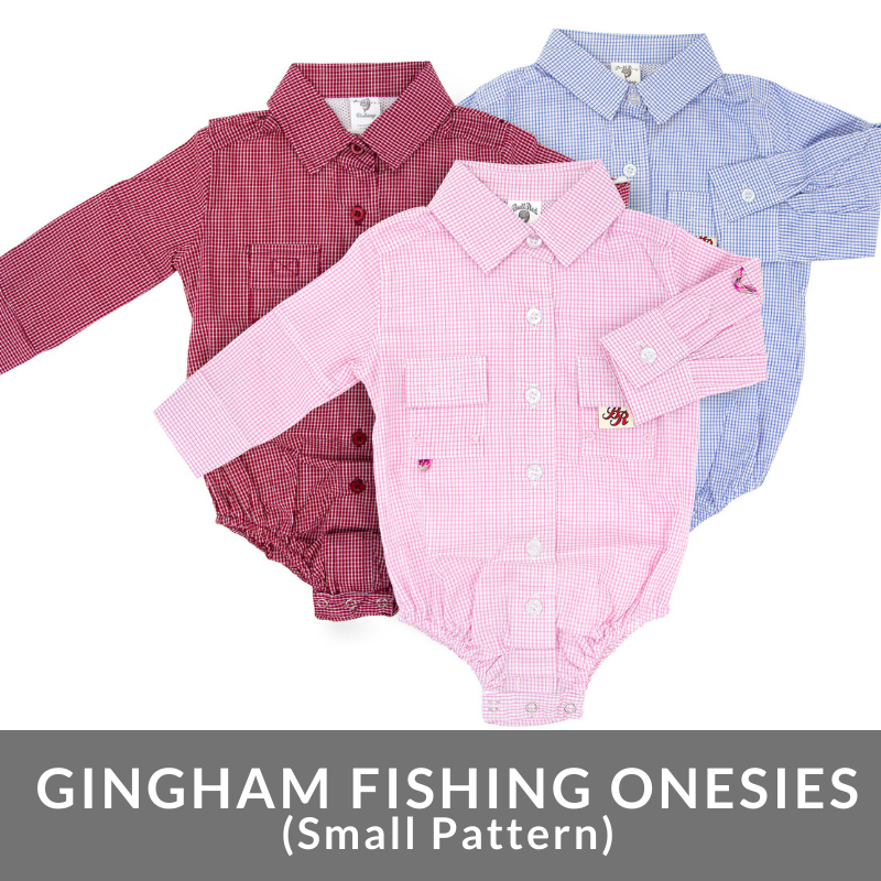 Bullred Baby Fishing Onesies - Small Pattern Gingham, BullRed Clothing  Inc.