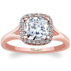 Barkev's Cushion Halo Split Shank Diamond Engagement Ring