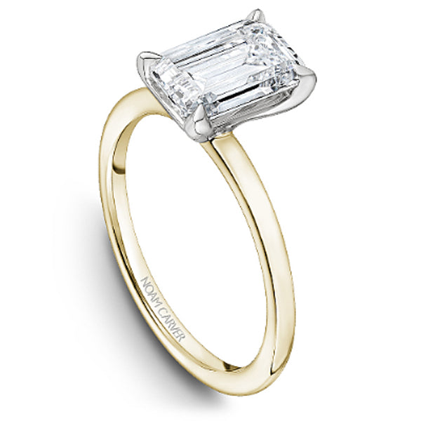 Noam Carver Emerald Cut High Polish Solitaire Engagement Ring