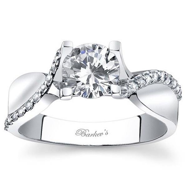 Barkev's Criss Cross Prong Set Diamond Engagement Ring