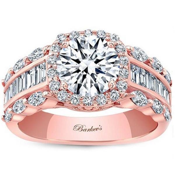 Barkev's Cushion Halo Wide Diamond Engagement Ring