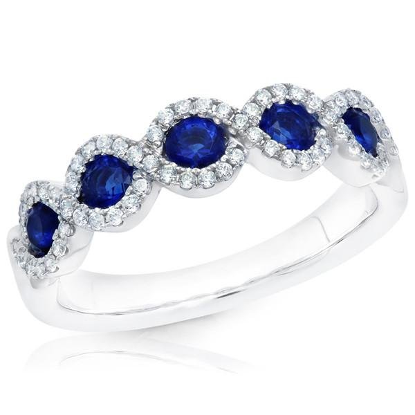 sapphire and diamond right hand ring