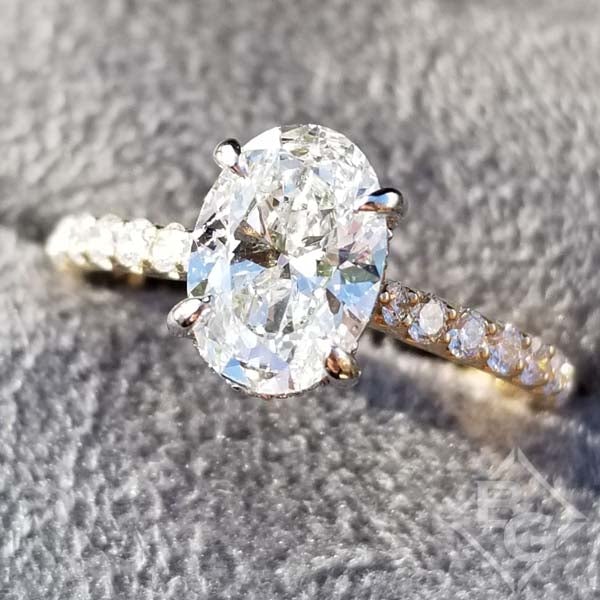 Gabriel's Zaira Engagement Ring with a Large Three Carat Oval Center – Ben  Garelick