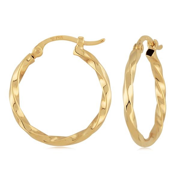 Ben Garelick 14K Yellow Gold Twisted Tube Hoop Earrings | 03/071