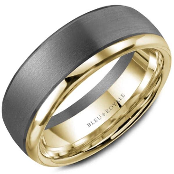 Bleu Royale Contemporary Two-Tone Tantalum Wedding Band