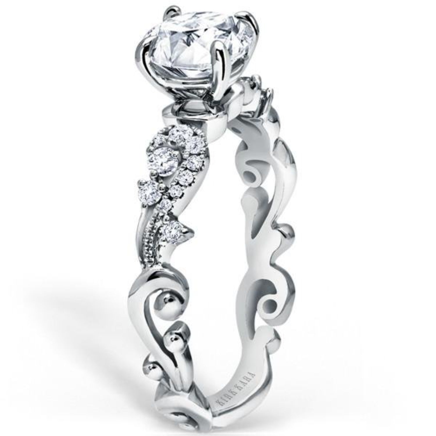 Kirk Kara Angelique Diamond Scrollwork Engagement Ring