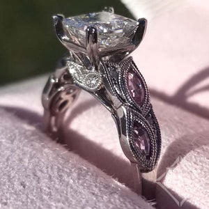 vintage princess cut engagement rings