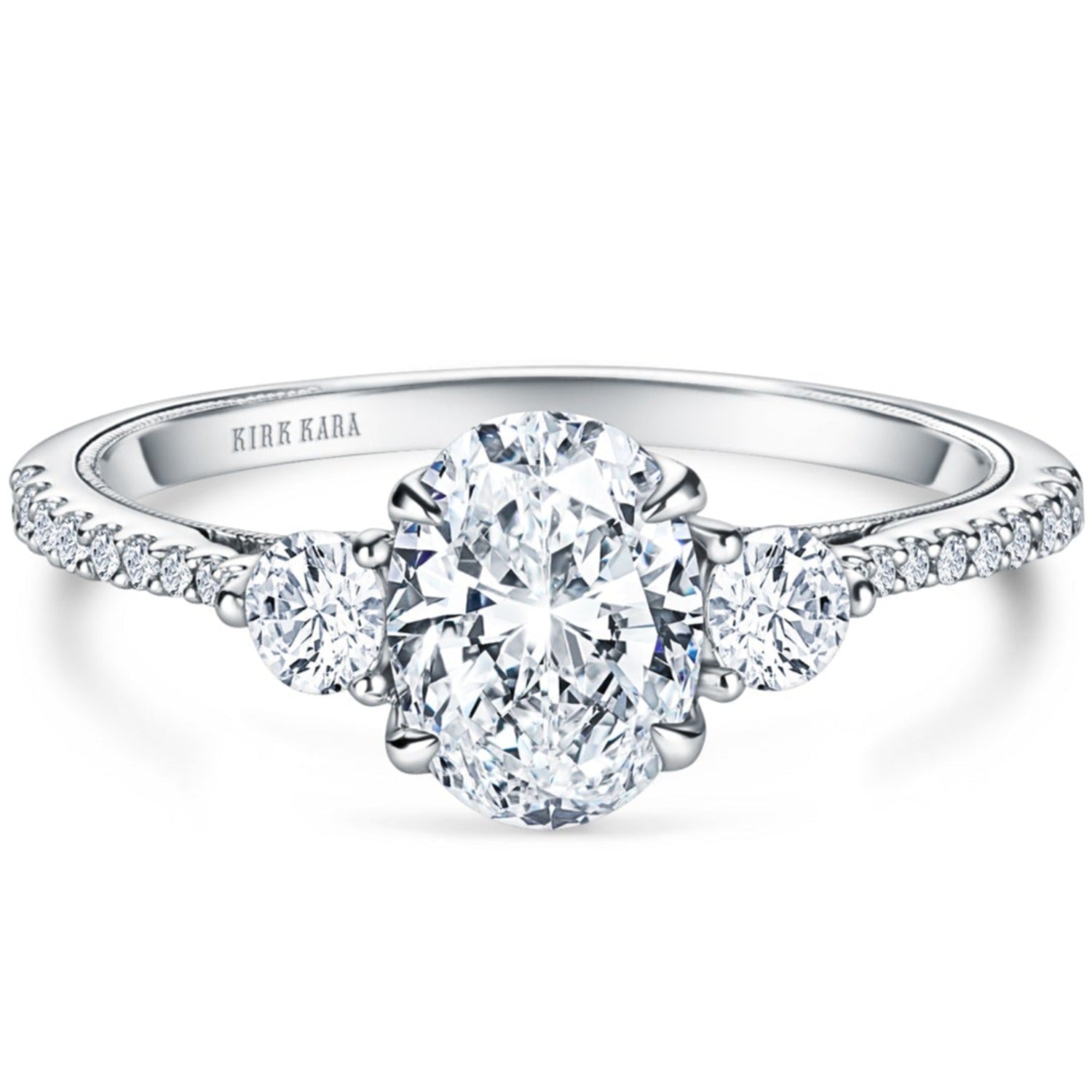 Gabriel's Zaira Engagement Ring with a Large Three Carat Oval Center – Ben  Garelick