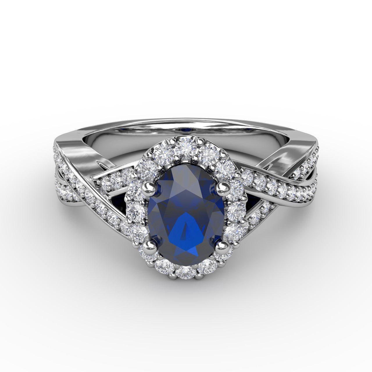 Look of Love Oval Cut Sapphire & Diamond Criss-Cross Ring-Ben Garelick
