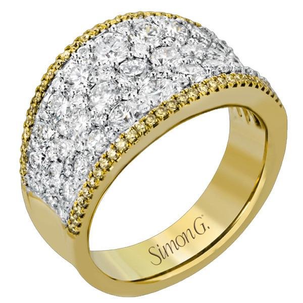 Simon G. "Simon Set" Two Tone Yellow & White Gold Diamond Ring