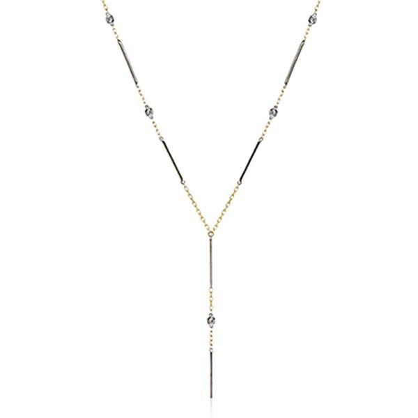 Simon G. Two-Tone Diamond "Y" Necklace