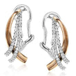 Load image into Gallery viewer, Simon G. Two-Tone Graduating Diamond Wave Earrings
