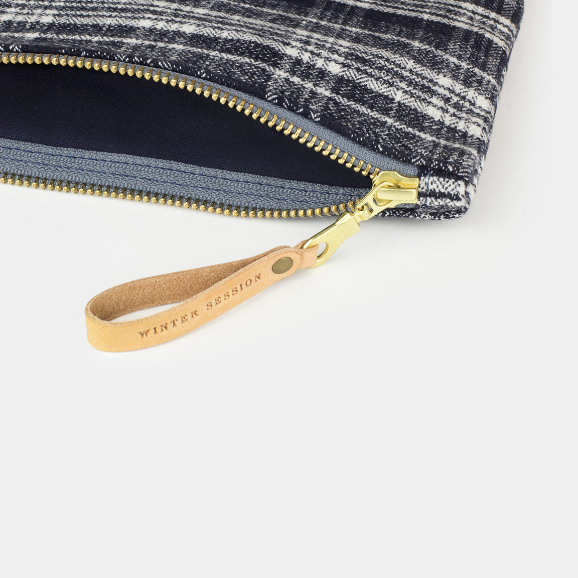 Winter Session Plaid Series Zip Pouch Waxed Canvas Flannel