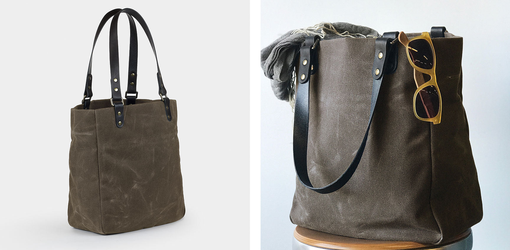 Waxed Canvas Utility Tote Bag | made in Denver by Winter Session