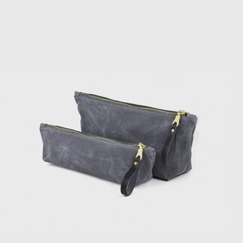 Clark Dopp Kit in Charcoal Waxed Canvas – J. Stark – Made in USA