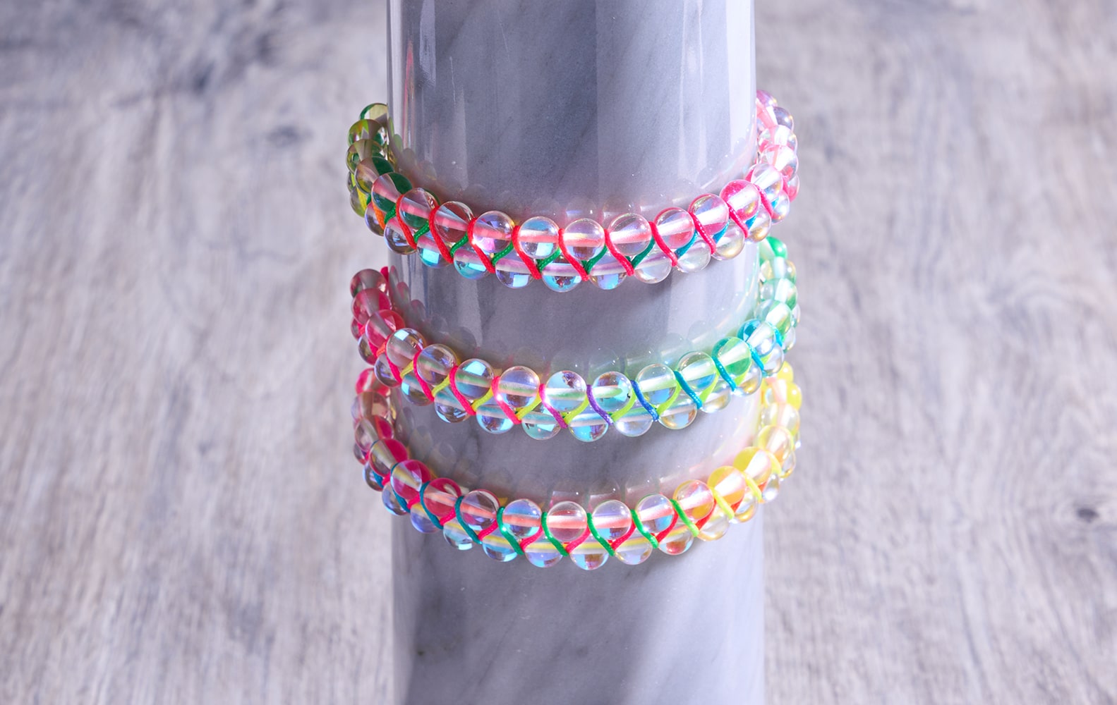 NOGU Rainbow Spectrum Double Galaxy Glass Handcrafted Bracelets (Pride)