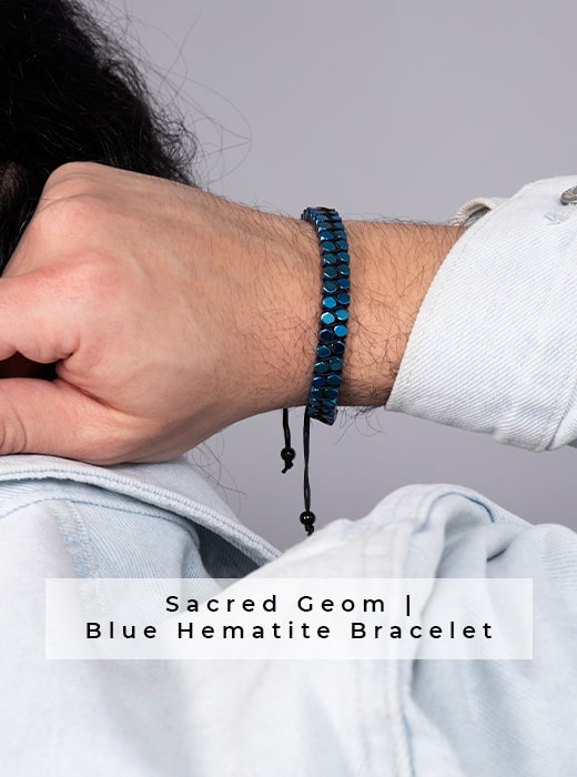 Blue Hematite Bold Bracelet Edgy Father's Day Gift Recommendation