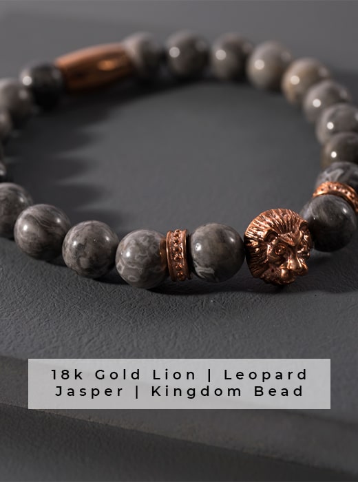 18k Rose Gold Jasper Kingdom Bracelet Gift Idea for Classic Father's Day