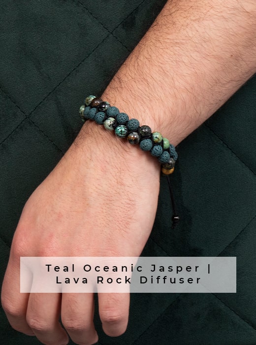 Teal Lava Rock Diffuser Bracelet Gift Idea Recommendation for Zen Father's Day