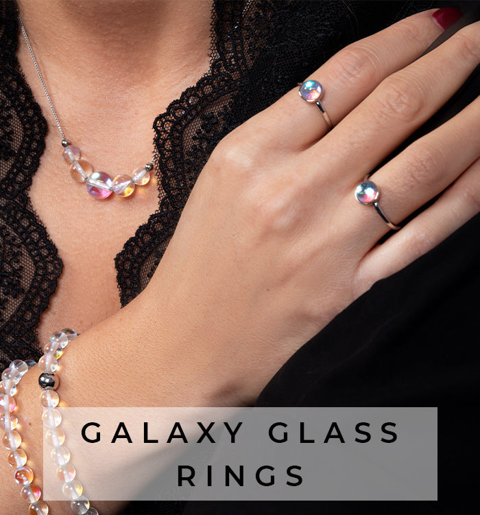 NOGU Handmade Authentic Galaxy Glass Ring Jewelry Collection