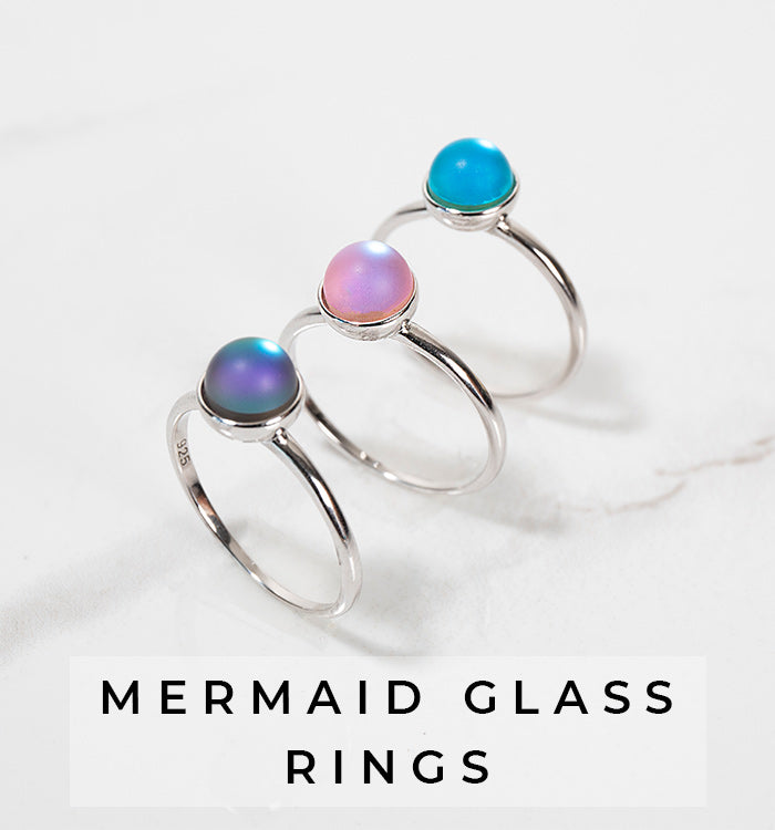 NOGU Mermaid Glass Dainty Ring Jewelry Collection